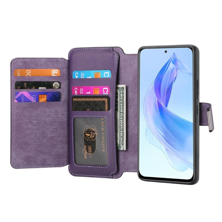 For Honor 90 Lite CaseNeo MagSafe RFID Anti-theft Zipper Wallet Retro Leather Phone Case