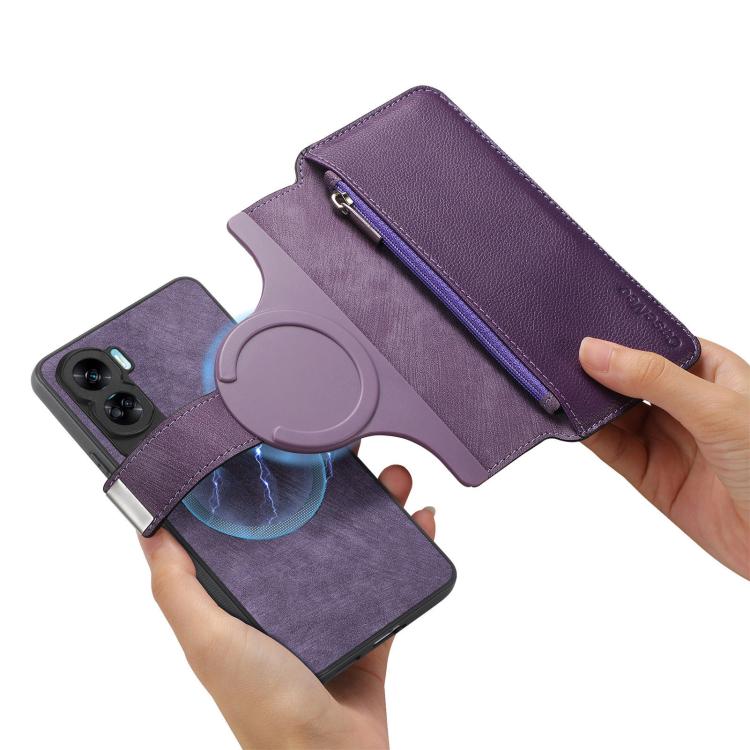 For Honor 90 Lite CaseNeo MagSafe RFID Anti-theft Zipper Wallet Retro Leather Phone Case