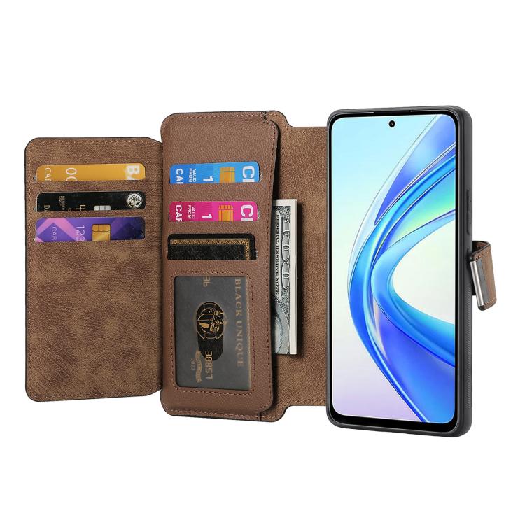 For Honor X7b CaseNeo MagSafe RFID Anti-theft Zipper Wallet Retro Leather Phone Case