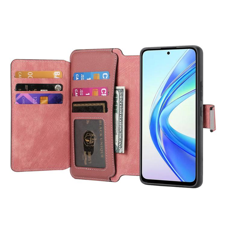 For Honor X7b CaseNeo MagSafe RFID Anti-theft Zipper Wallet Retro Leather Phone Case