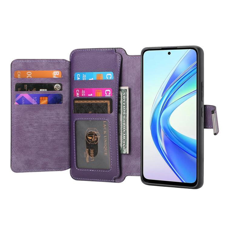 For Honor X7b CaseNeo MagSafe RFID Anti-theft Zipper Wallet Retro Leather Phone Case