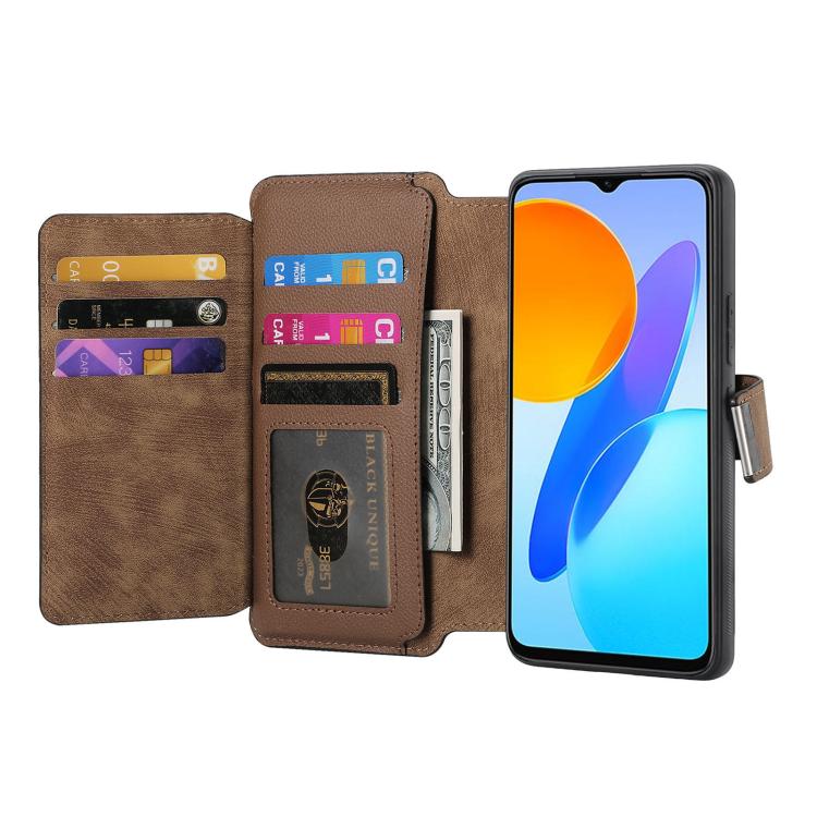 For Honor X8 5G CaseNeo MagSafe RFID Anti-theft Zipper Wallet Retro Leather Phone Case