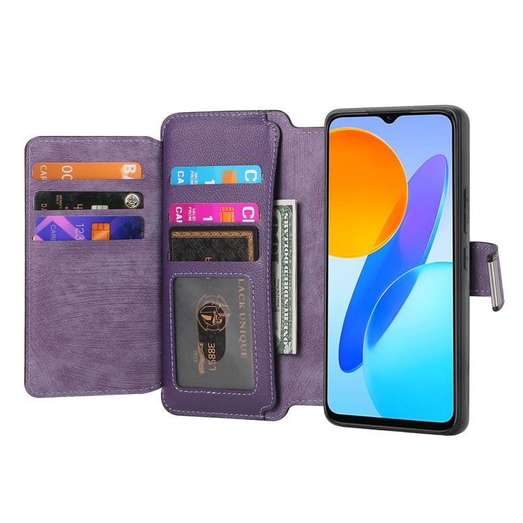 For Honor X8 5G CaseNeo MagSafe RFID Anti-theft Zipper Wallet Retro Leather Phone Case