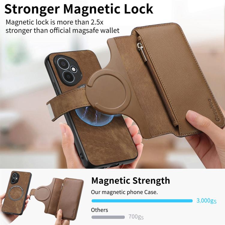 For Honor 400 Global 156.5mm CaseNeo MagSafe RFID Anti-theft Zipper Wallet Retro Leather Phone Case