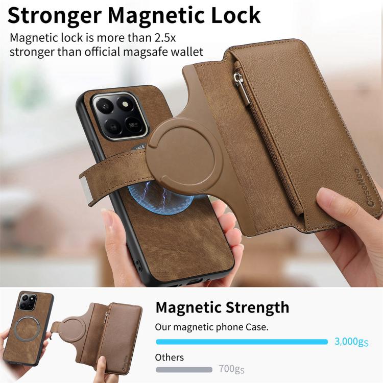 For Honor 400 Smart 4G / 5G CaseNeo MagSafe RFID Anti-theft Zipper Wallet Retro Leather Phone Case