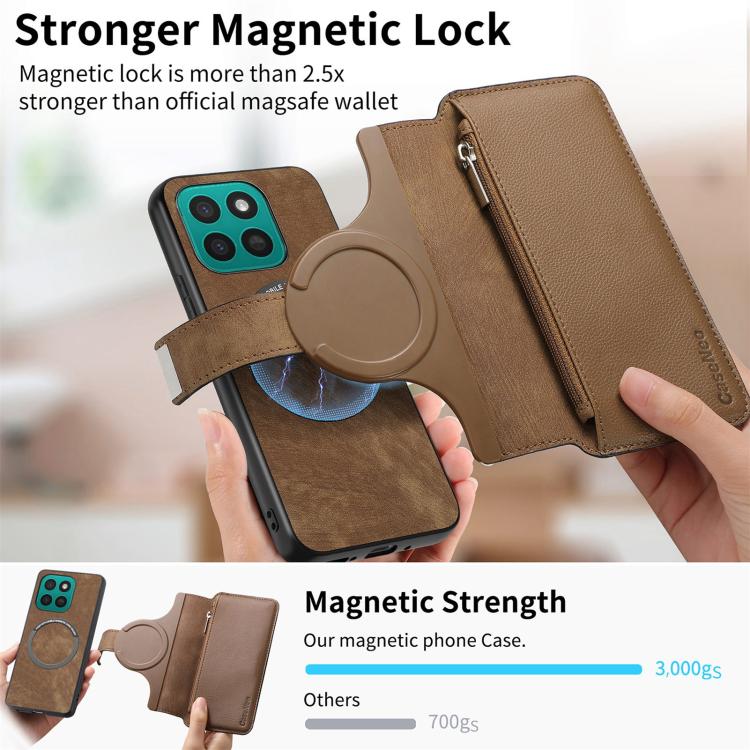 For Honor X8c 4G CaseNeo MagSafe RFID Anti-theft Zipper Wallet Retro Leather Phone Case