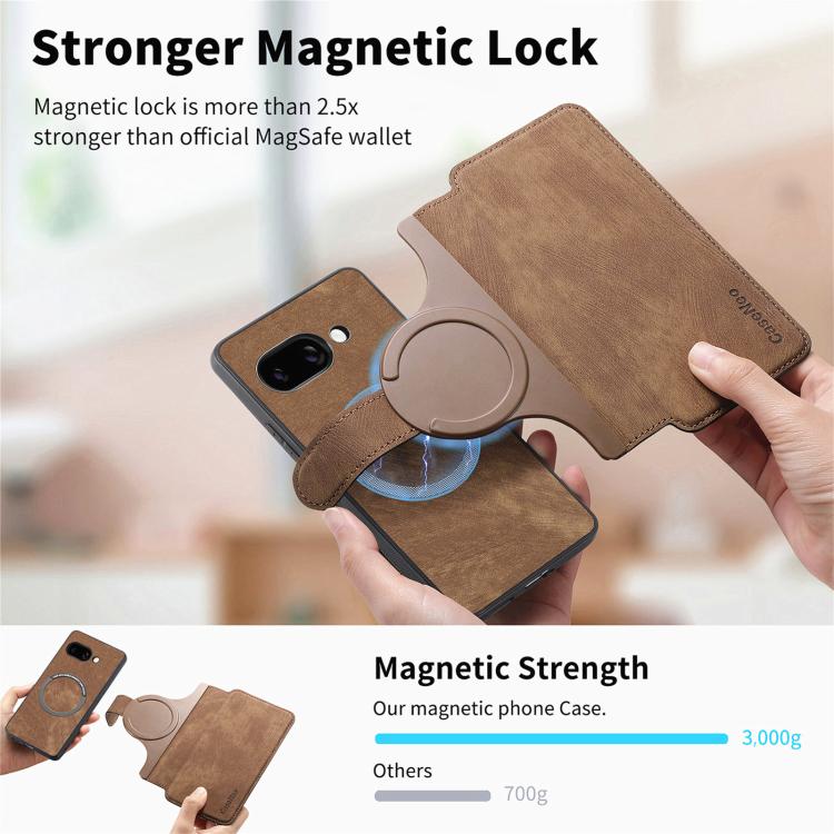 For Google Pixel 9a CaseNeo MagSafe RFID Anti-theft Retro Leather Phone Case