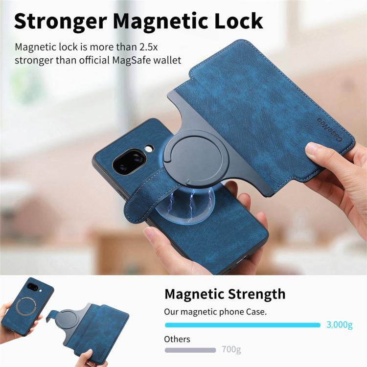 For Google Pixel 9a CaseNeo MagSafe RFID Anti-theft Retro Leather Phone Case