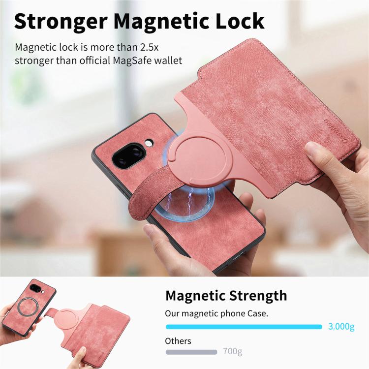 For Google Pixel 9a CaseNeo MagSafe RFID Anti-theft Retro Leather Phone Case