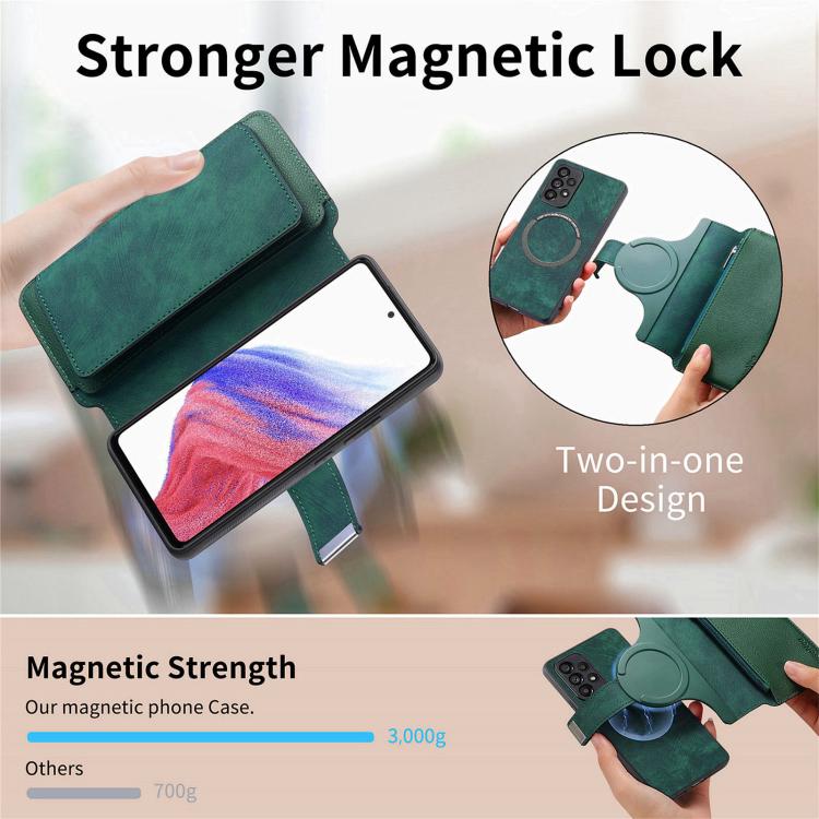 For Galaxy A06 CaseNeo MagSafe RFID Anti-theft Zipper Wallet Retro Leather Phone Case