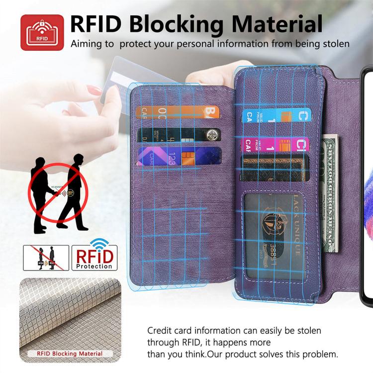 For Galaxy A06 CaseNeo MagSafe RFID Anti-theft Zipper Wallet Retro Leather Phone Case
