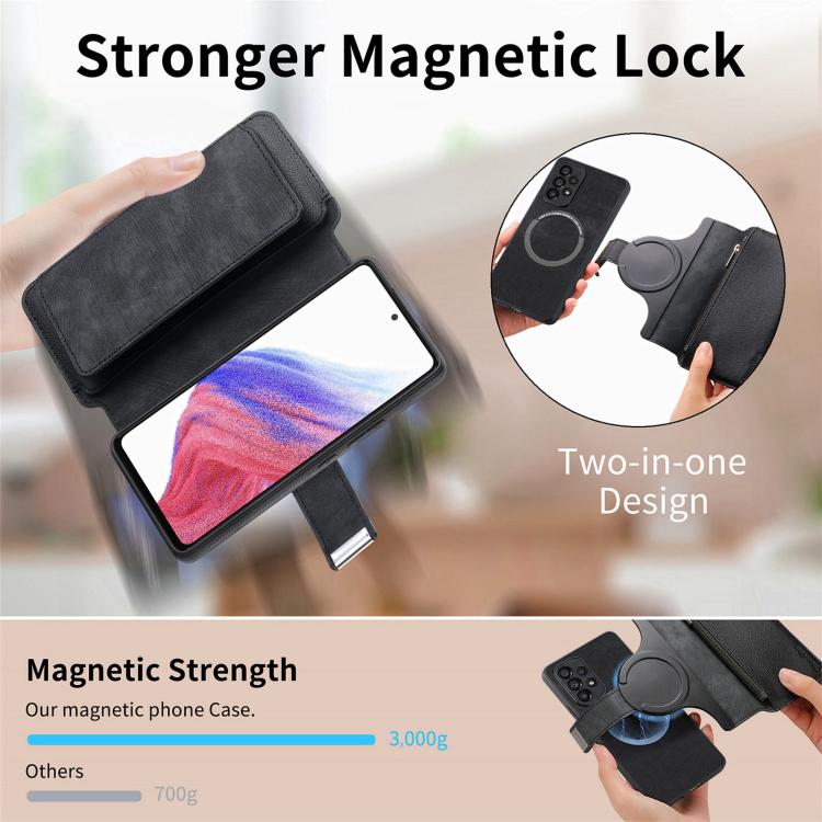 For Galaxy A16 CaseNeo MagSafe RFID Anti-theft Zipper Wallet Retro Leather Phone Case