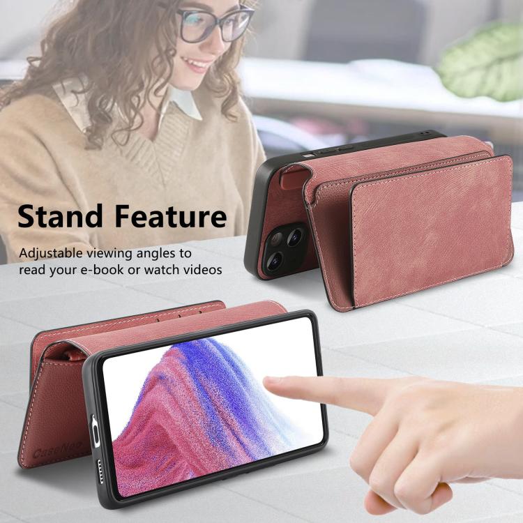 For Galaxy A16 CaseNeo MagSafe RFID Anti-theft Zipper Wallet Retro Leather Phone Case
