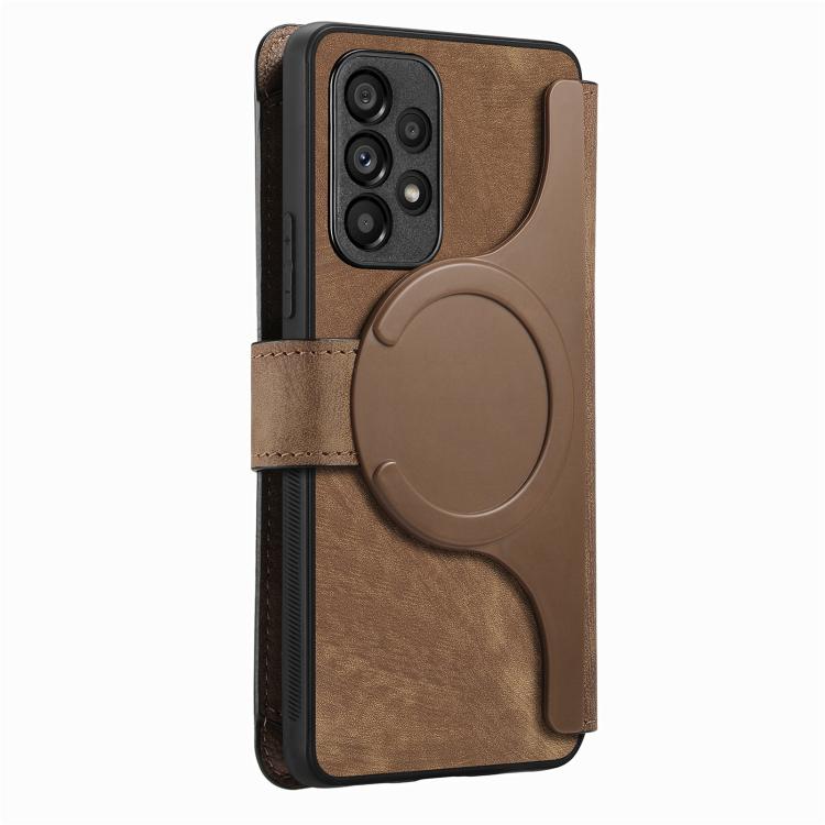 For Galaxy A53 CaseNeo MagSafe RFID Anti-theft Zipper Wallet Retro Leather Phone Case