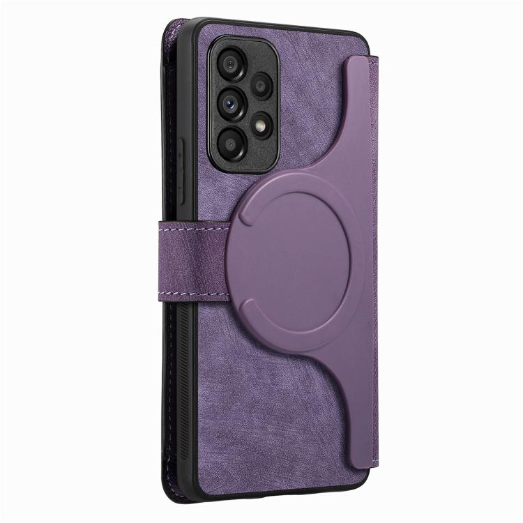 For Galaxy A53 CaseNeo MagSafe RFID Anti-theft Zipper Wallet Retro Leather Phone Case