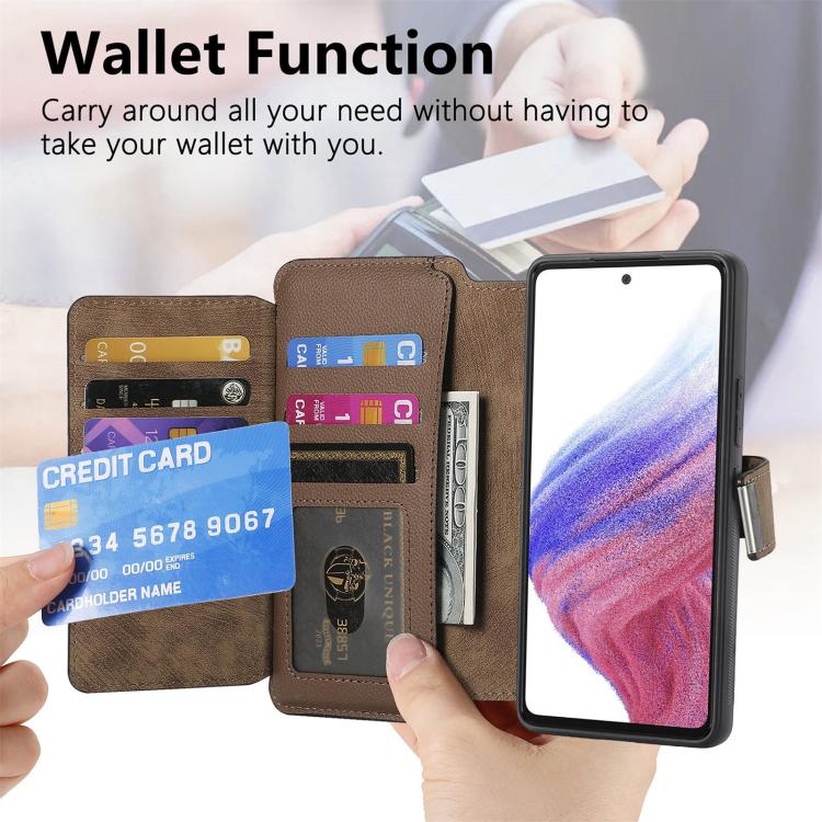 For Galaxy A14 5G CaseNeo MagSafe RFID Anti-theft Zipper Wallet Retro Leather Phone Case