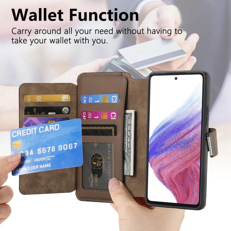 For Galaxy A17 4G / 5G CaseNeo MagSafe RFID Anti-theft Zipper Wallet Retro Leather Phone Case