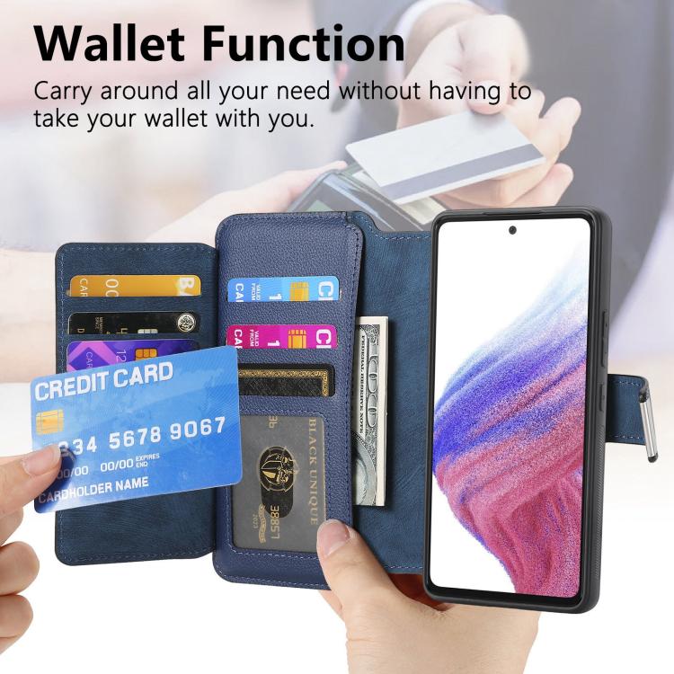 For Galaxy A17 4G / 5G CaseNeo MagSafe RFID Anti-theft Zipper Wallet Retro Leather Phone Case