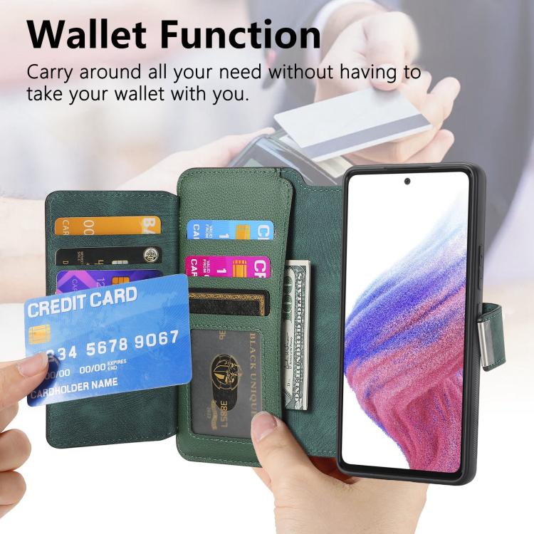 For Galaxy A17 4G / 5G CaseNeo MagSafe RFID Anti-theft Zipper Wallet Retro Leather Phone Case