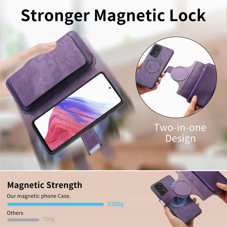 For Galaxy A37 5G CaseNeo MagSafe RFID Anti-theft Zipper Wallet Retro Leather Phone Case