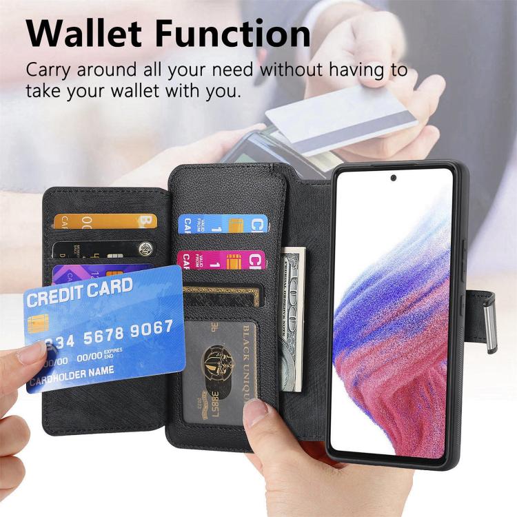 For Galaxy A07 4G / 5G CaseNeo MagSafe RFID Anti-theft Zipper Wallet Retro Leather Phone Case