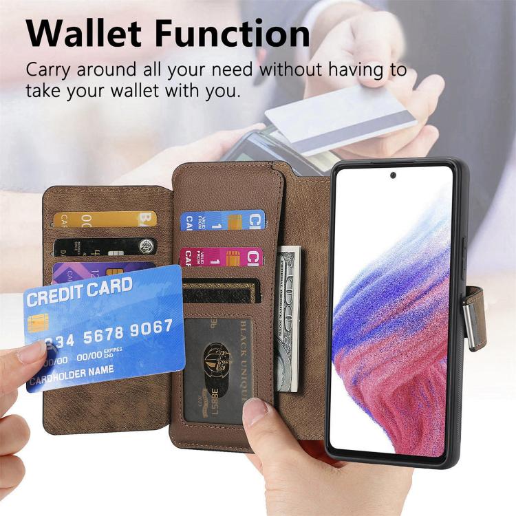 For Galaxy A07 4G / 5G CaseNeo MagSafe RFID Anti-theft Zipper Wallet Retro Leather Phone Case