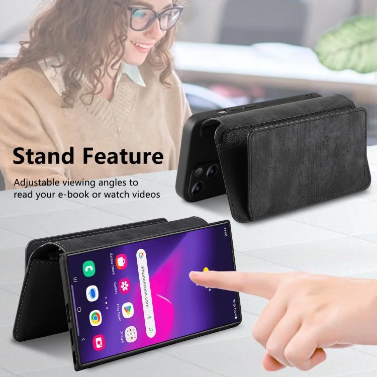 For Galaxy S25 Ultra 5G CaseNeo MagSafe RFID Anti-theft Zipper Wallet Retro Leather Phone Case