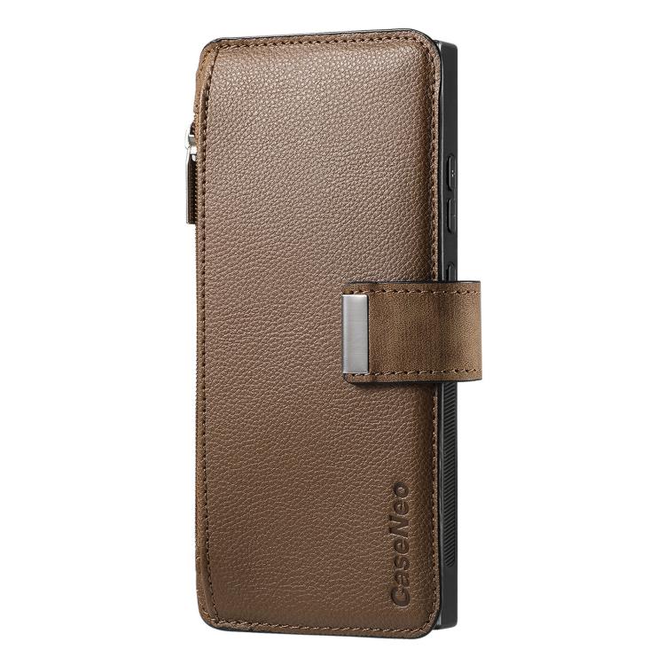 For Galaxy S25 Ultra 5G CaseNeo MagSafe RFID Anti-theft Zipper Wallet Retro Leather Phone Case