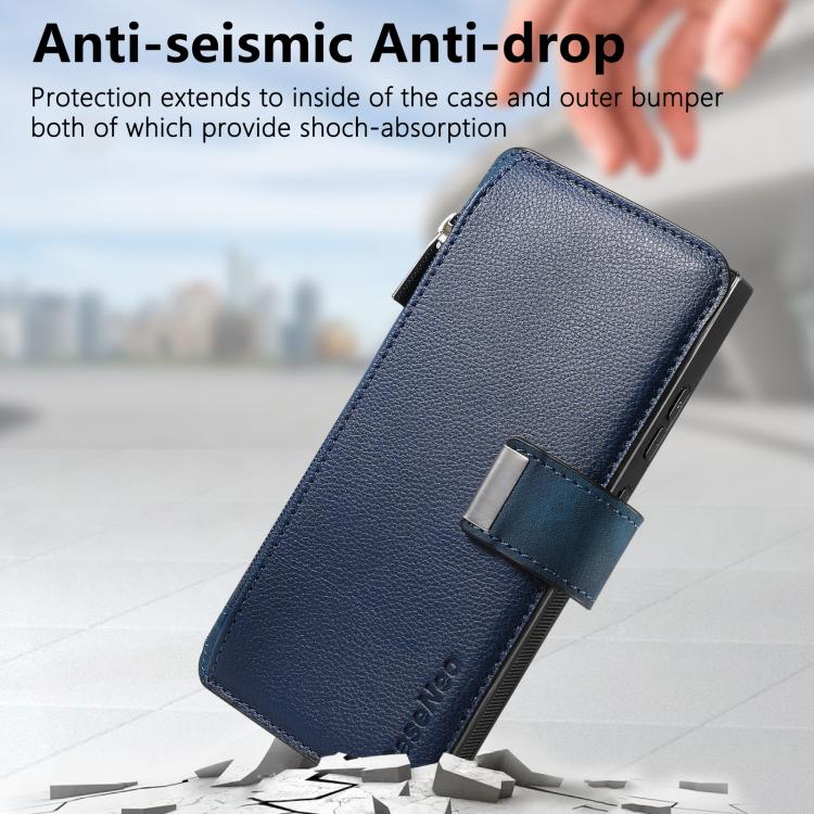 For Galaxy S25 Ultra 5G CaseNeo MagSafe RFID Anti-theft Zipper Wallet Retro Leather Phone Case