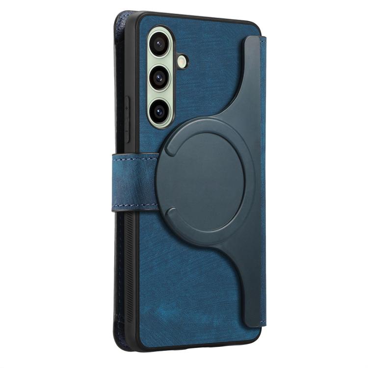 For Galaxy S24 FE 5G CaseNeo MagSafe RFID Anti-theft Zipper Wallet Retro Leather Phone Case