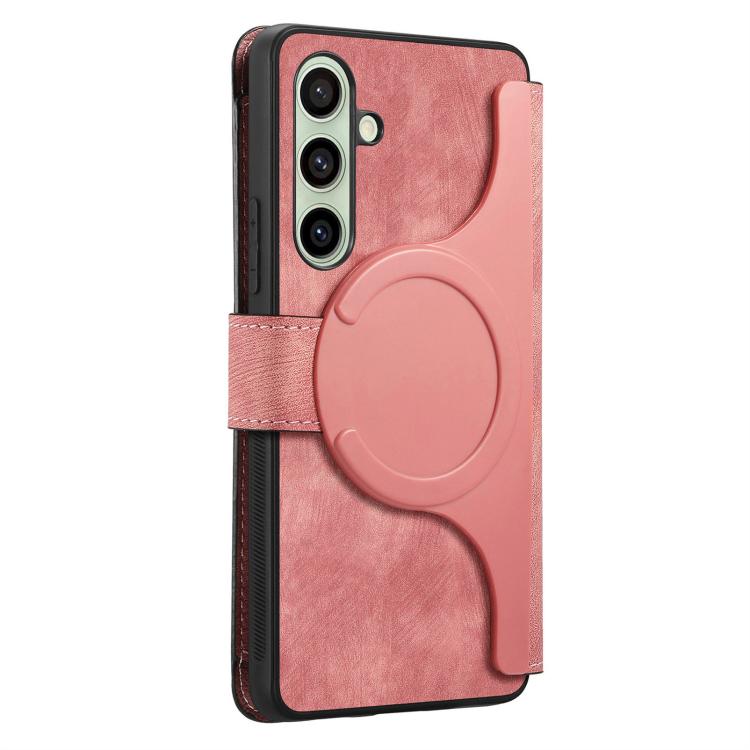 For Galaxy S24 FE 5G CaseNeo MagSafe RFID Anti-theft Zipper Wallet Retro Leather Phone Case