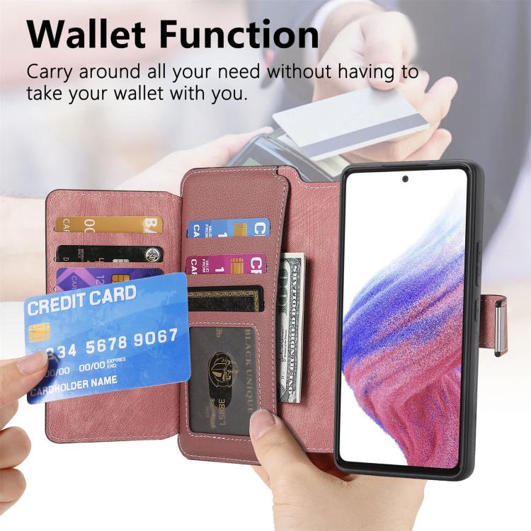 For Galaxy S24 FE 5G CaseNeo MagSafe RFID Anti-theft Zipper Wallet Retro Leather Phone Case