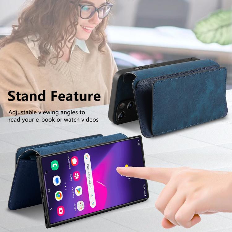 For Galaxy S24 Ultra 5G CaseNeo MagSafe RFID Anti-theft Zipper Wallet Retro Leather Phone Case