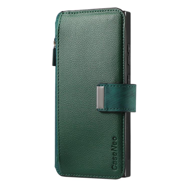 For Galaxy S24 Ultra 5G CaseNeo MagSafe RFID Anti-theft Zipper Wallet Retro Leather Phone Case