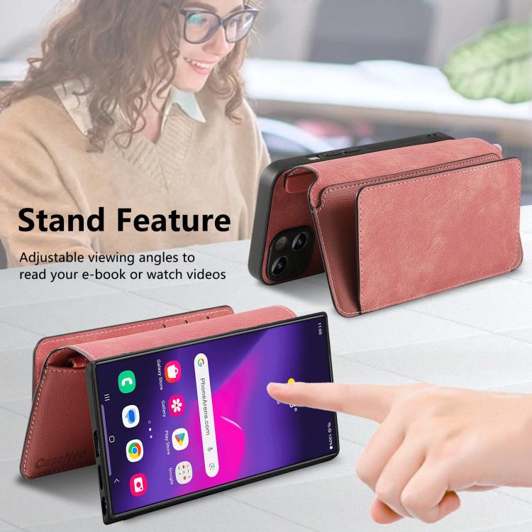 For Galaxy S24 Ultra 5G CaseNeo MagSafe RFID Anti-theft Zipper Wallet Retro Leather Phone Case