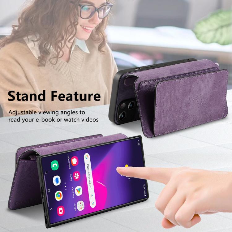 For Galaxy S24 Ultra 5G CaseNeo MagSafe RFID Anti-theft Zipper Wallet Retro Leather Phone Case