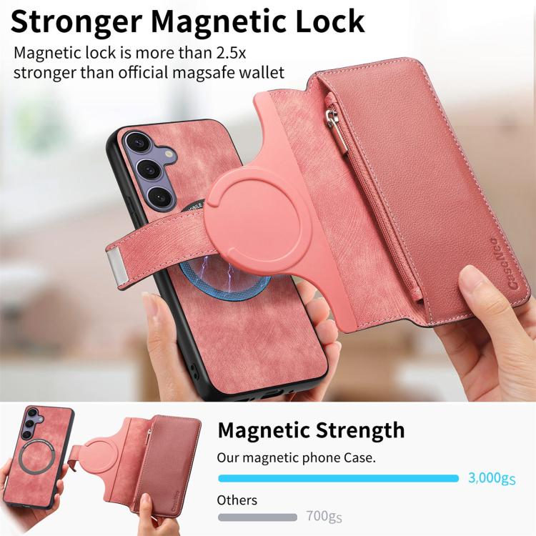 For Galaxy S25 FE 5G CaseNeo MagSafe RFID Anti-theft Zipper Wallet Retro Leather Phone Case