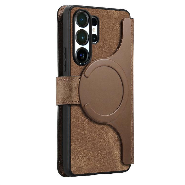 For Galaxy S26 Ultra 5G CaseNeo MagSafe RFID Anti-theft Zipper Wallet Retro Leather Phone Case