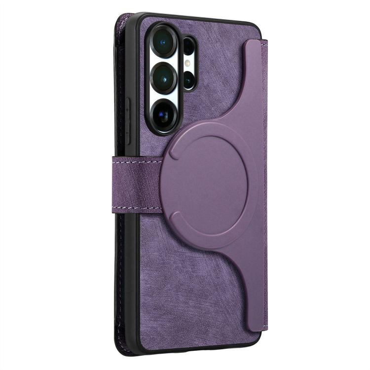 For Galaxy S26 Ultra 5G CaseNeo MagSafe RFID Anti-theft Zipper Wallet Retro Leather Phone Case
