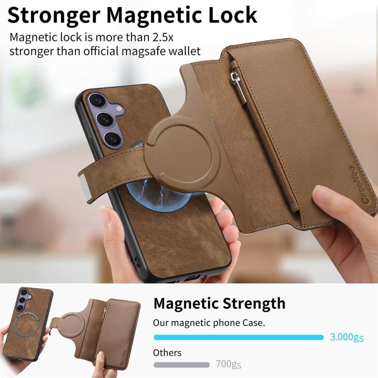 For Galaxy S25+ 5G CaseNeo MagSafe RFID Anti-theft Zipper Wallet Retro Leather Phone Case