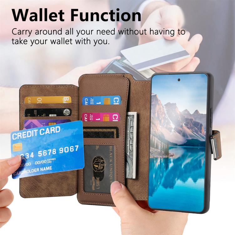 For Galaxy S25+ 5G CaseNeo MagSafe RFID Anti-theft Zipper Wallet Retro Leather Phone Case