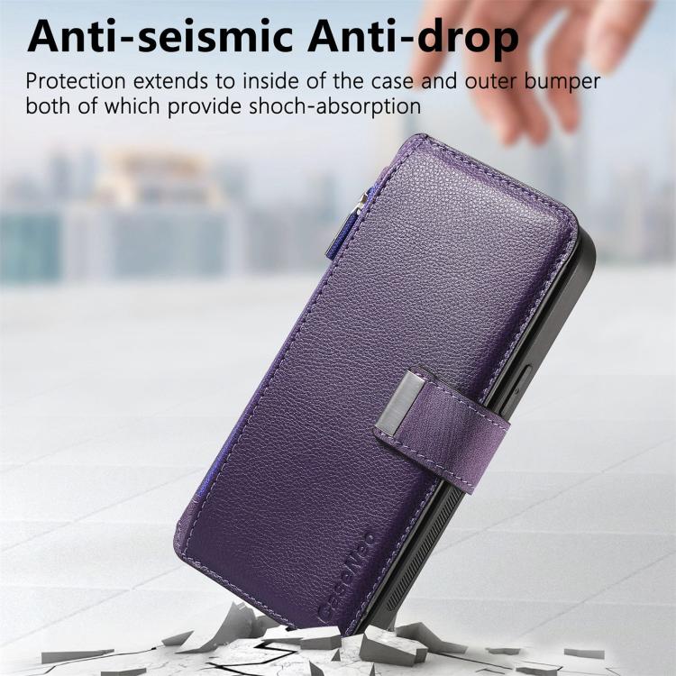 For Galaxy S25+ 5G CaseNeo MagSafe RFID Anti-theft Zipper Wallet Retro Leather Phone Case