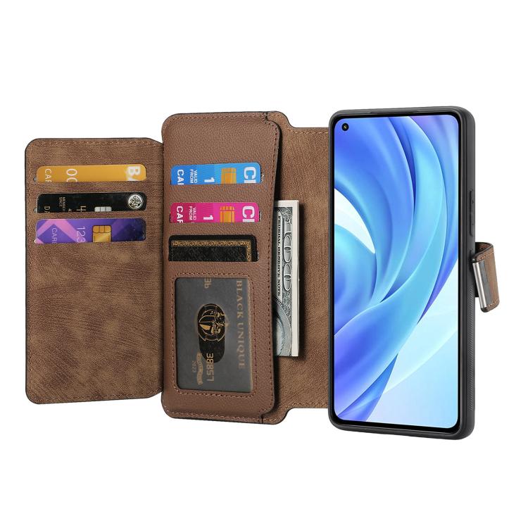 For Xiaomi Mi 11 Lite CaseNeo MagSafe RFID Anti-theft Zipper Wallet Retro Leather Phone Case