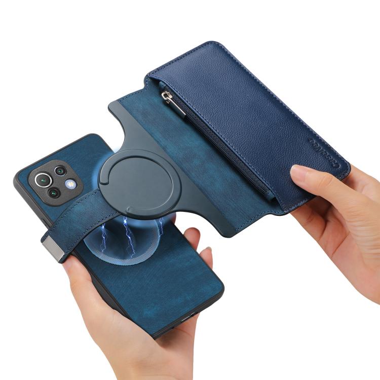 For Xiaomi Mi 11 Lite CaseNeo MagSafe RFID Anti-theft Zipper Wallet Retro Leather Phone Case