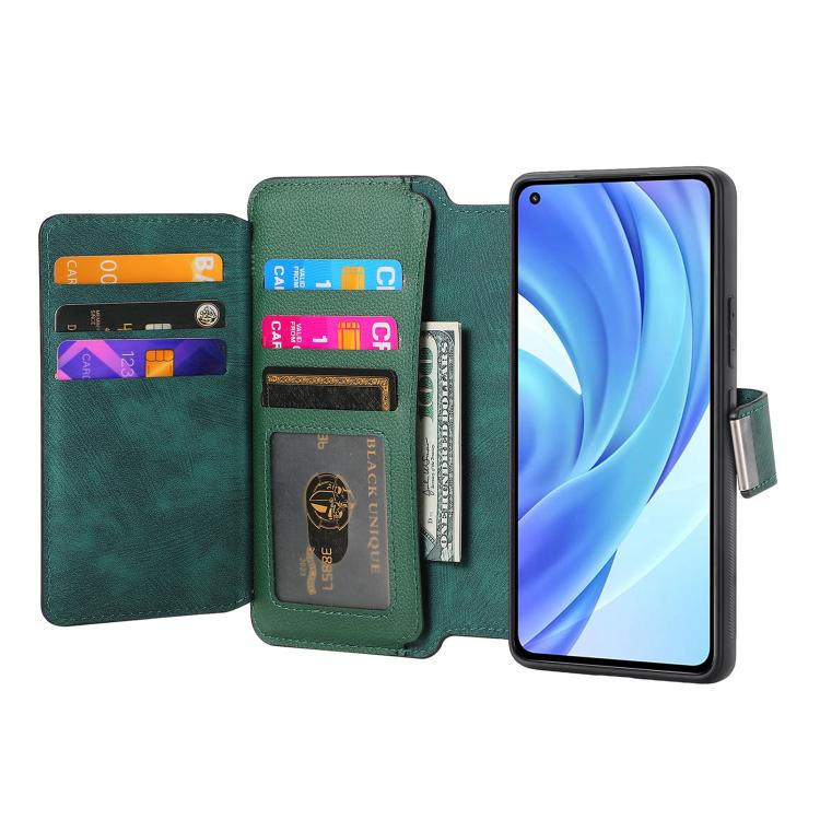 For Xiaomi Mi 11 Lite CaseNeo MagSafe RFID Anti-theft Zipper Wallet Retro Leather Phone Case