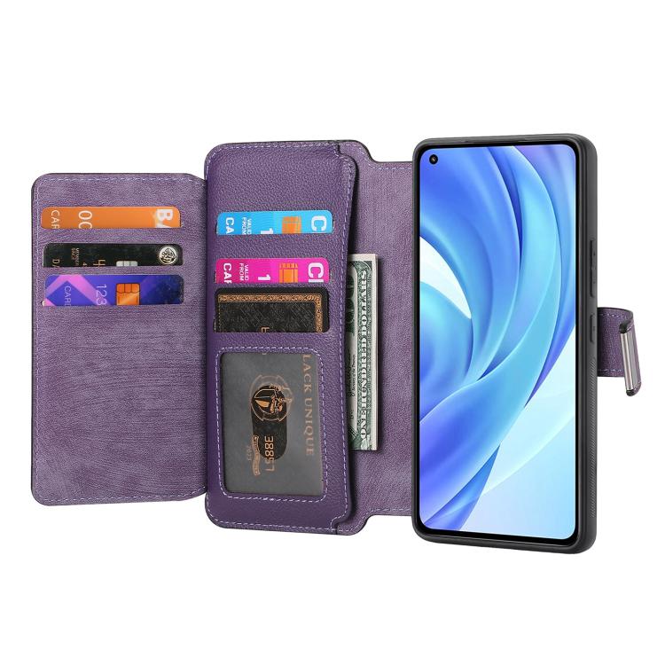For Xiaomi Mi 11 Lite CaseNeo MagSafe RFID Anti-theft Zipper Wallet Retro Leather Phone Case