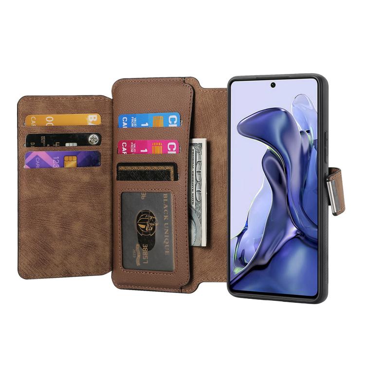 For Xiaomi Mi 11T / 11T Pro 5G CaseNeo MagSafe RFID Anti-theft Zipper Wallet Retro Leather Phone Case