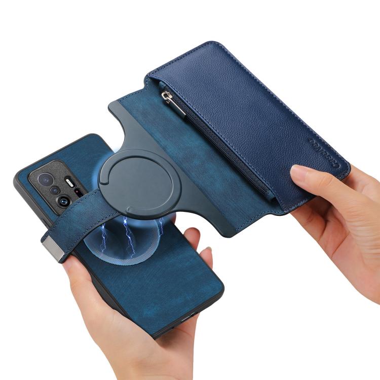 For Xiaomi Mi 11T / 11T Pro 5G CaseNeo MagSafe RFID Anti-theft Zipper Wallet Retro Leather Phone Case