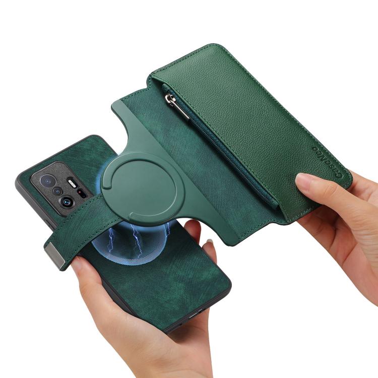 For Xiaomi Mi 11T / 11T Pro 5G CaseNeo MagSafe RFID Anti-theft Zipper Wallet Retro Leather Phone Case