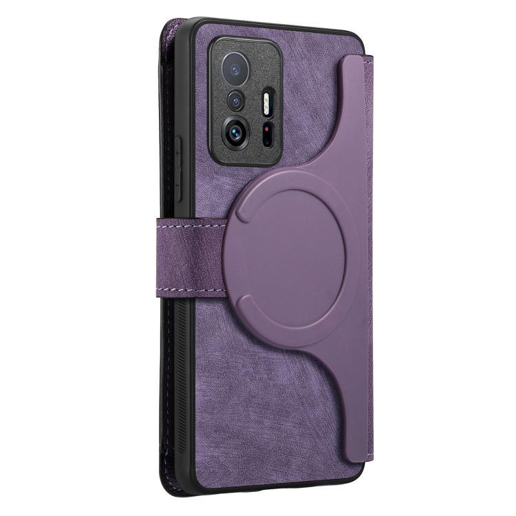 For Xiaomi Mi 11T / 11T Pro 5G CaseNeo MagSafe RFID Anti-theft Zipper Wallet Retro Leather Phone Case